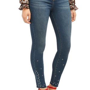New Ankle Studded Hem Dark Wash Jeans Pant.